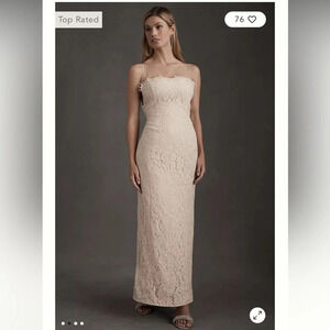 NWT BHLDN Fame and Partners Rain Column Dress Champagne Size 4 Wedding Bridal